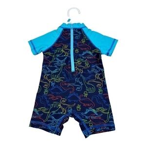 Little Me Swimsuit Surfer Style Dinosaur Print Size 6-9 Months